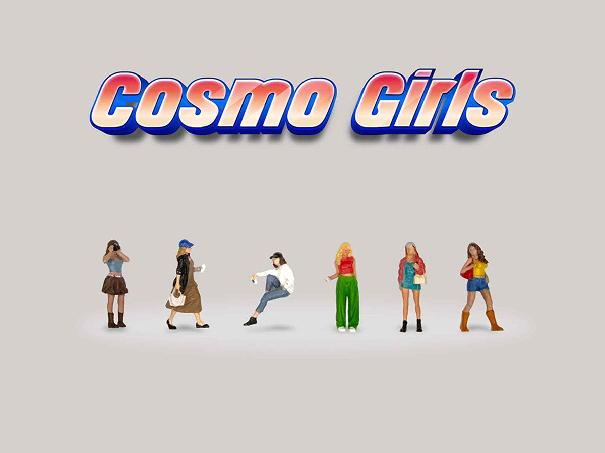 "Cosmo Girls" 6 piece Diecast Figure Set (6 Figures) Limited Edition for 1/64 Scale Models by American Diorama