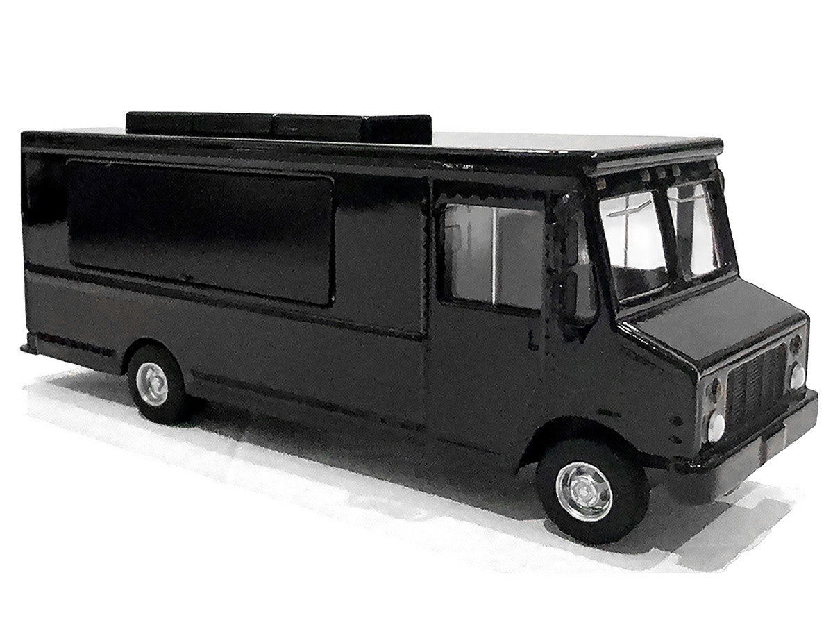 Food Truck Plain Black 1/64 Diecast Model by American Diorama