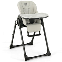 4-in-1 Baby High Chair with 6 Adjustable Heights-Gray - Color: Gray