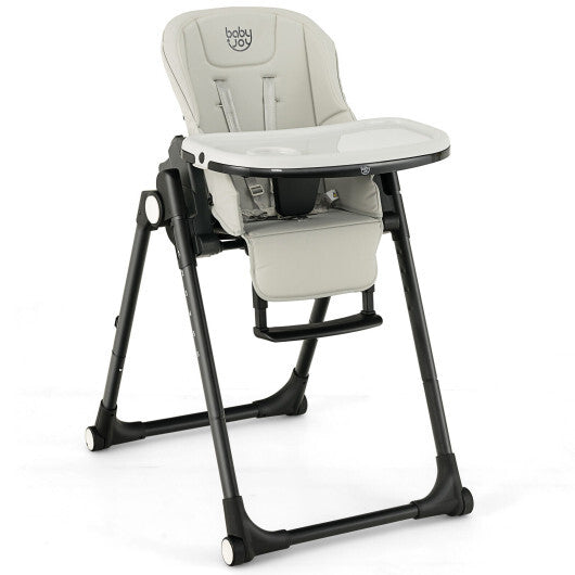 4-in-1 Baby High Chair with 6 Adjustable Heights-Gray - Color: Gray