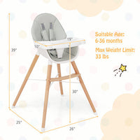 Baby High Chair with Dishwasher Safe Tray-Beige