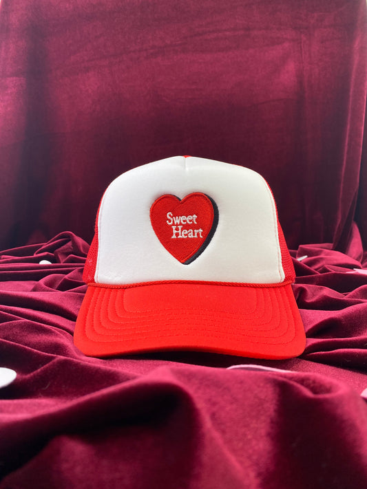 SWEET HEART TALL CROWN Snapback TRUCKER CAP HAT WITH ROPE Custom Embroidered