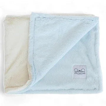 Luxury Duo Borderless Blanket - Blue/Ivory - BIG FRENCHIES