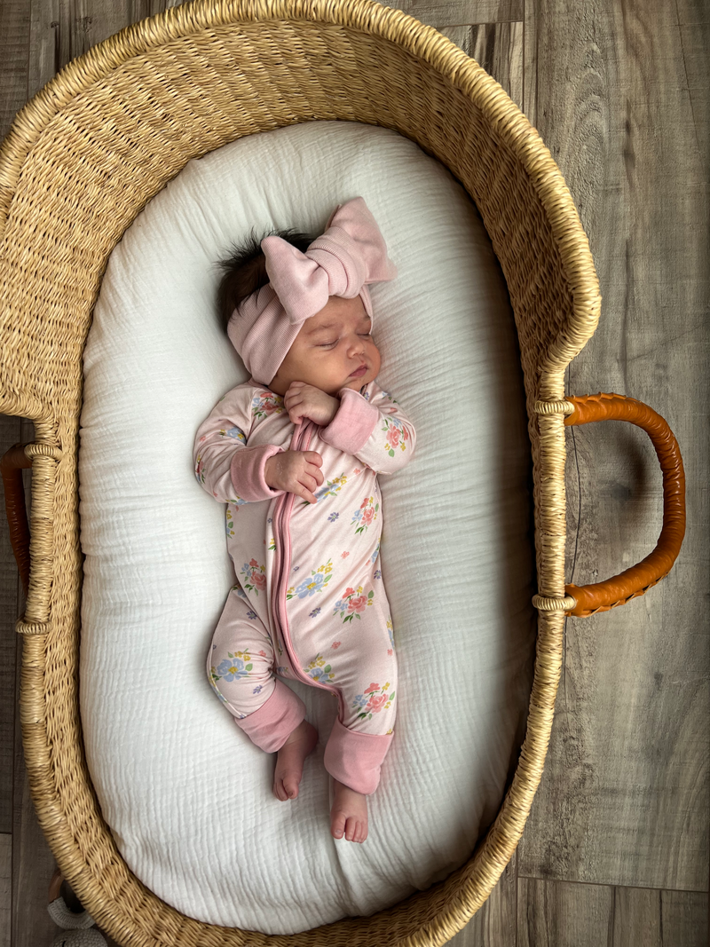 Blush Bloom (Convertible Zip Footies) - BIG FRENCHIES