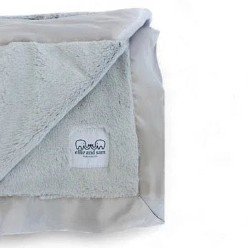 Luxury Satin Border Blanket - Silver - BIG FRENCHIES