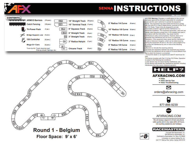 AFX Racing Limited Edition 1/64 Scaled 80s Formula Slot Car Track Set AFX22112