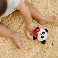 Baby Rattle in High-Contrast Black, White, Red (Beechwood) - BIG FRENCHIES