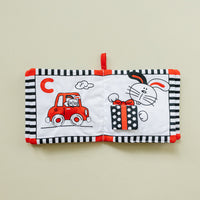 Soft Cloth Book of ABCs in High Contrast Black White Red - BIG FRENCHIES