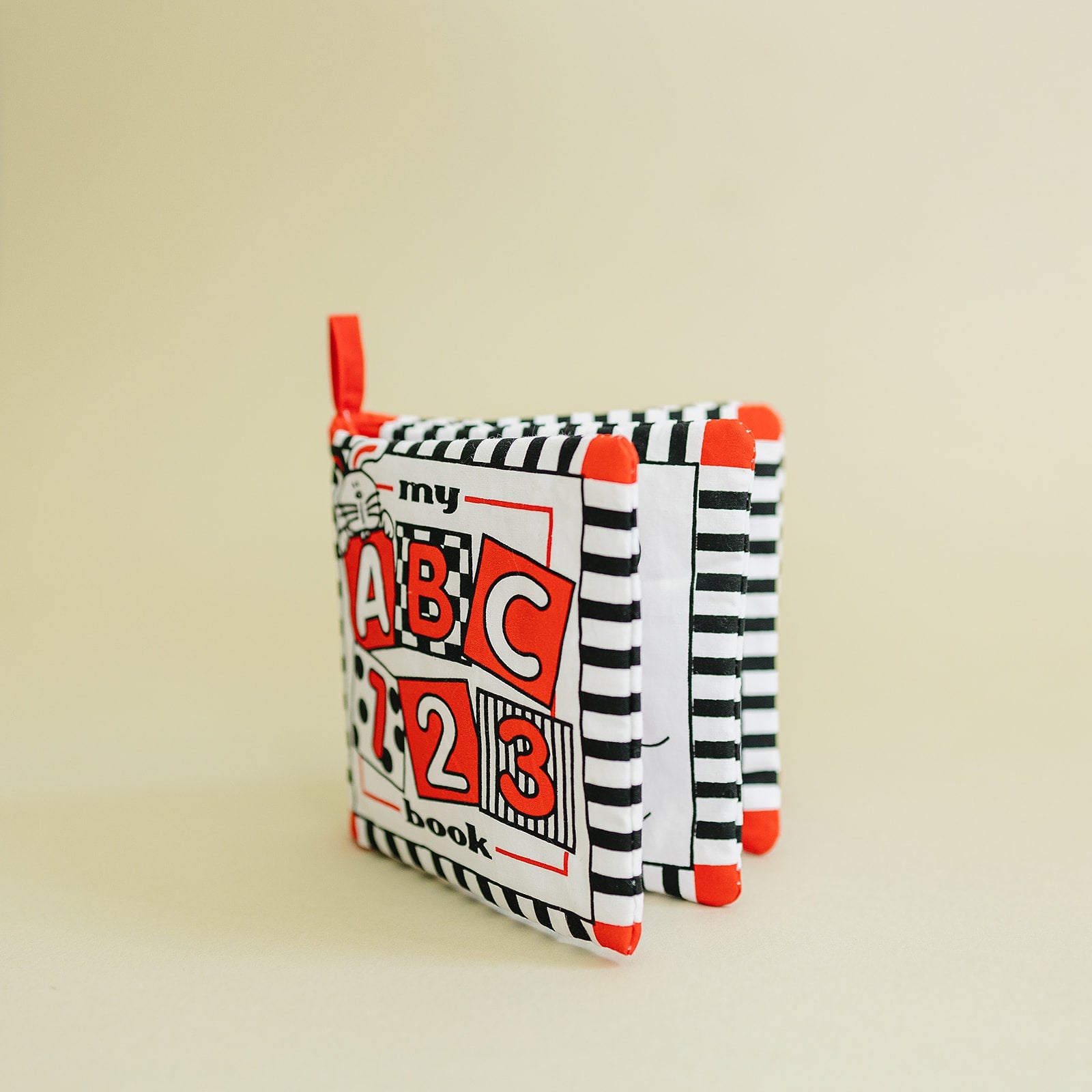 Soft Cloth Book of ABCs in High Contrast Black White Red - BIG FRENCHIES