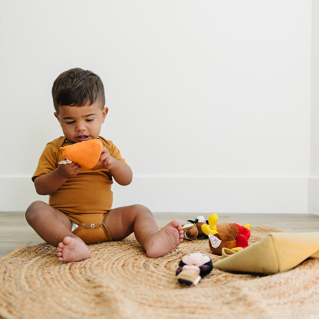 My First Thanksgiving Toy with Plush Gobble Turkey, Teddy Bear, Little Pumpkin Pie - BIG FRENCHIES