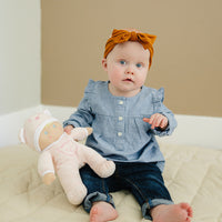 My First Baby Girl Doll in Pink with Rattle - BIG FRENCHIES