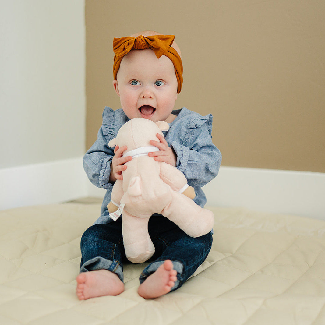 My First Baby Girl Doll in Pink with Rattle - BIG FRENCHIES
