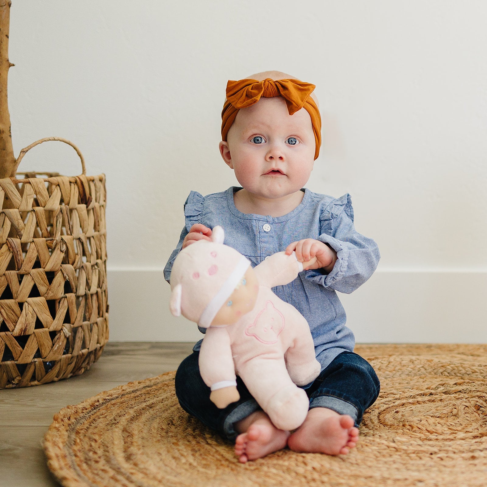 My First Baby Girl Doll in Pink with Rattle - BIG FRENCHIES