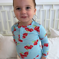 Amalfi Coast Red Flower Two-Piece Set