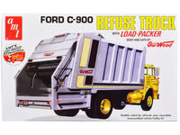 Skill 3 Model Kit Ford C-600 GarWood Refuse Garbage Truck with Load-Packer 1/25 Scale Model by AMT