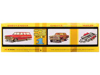 Skill 2 Model Kit Indy Drag Combo Chevrolet II Wagon and Funny Car with Trailer 3 in 1 Set 1/25 Scale Model by AMT