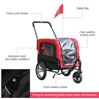 2-in-1, 3 Wheel Pet Jogging Stroller Bike Trailer - BIG FRENCHIES