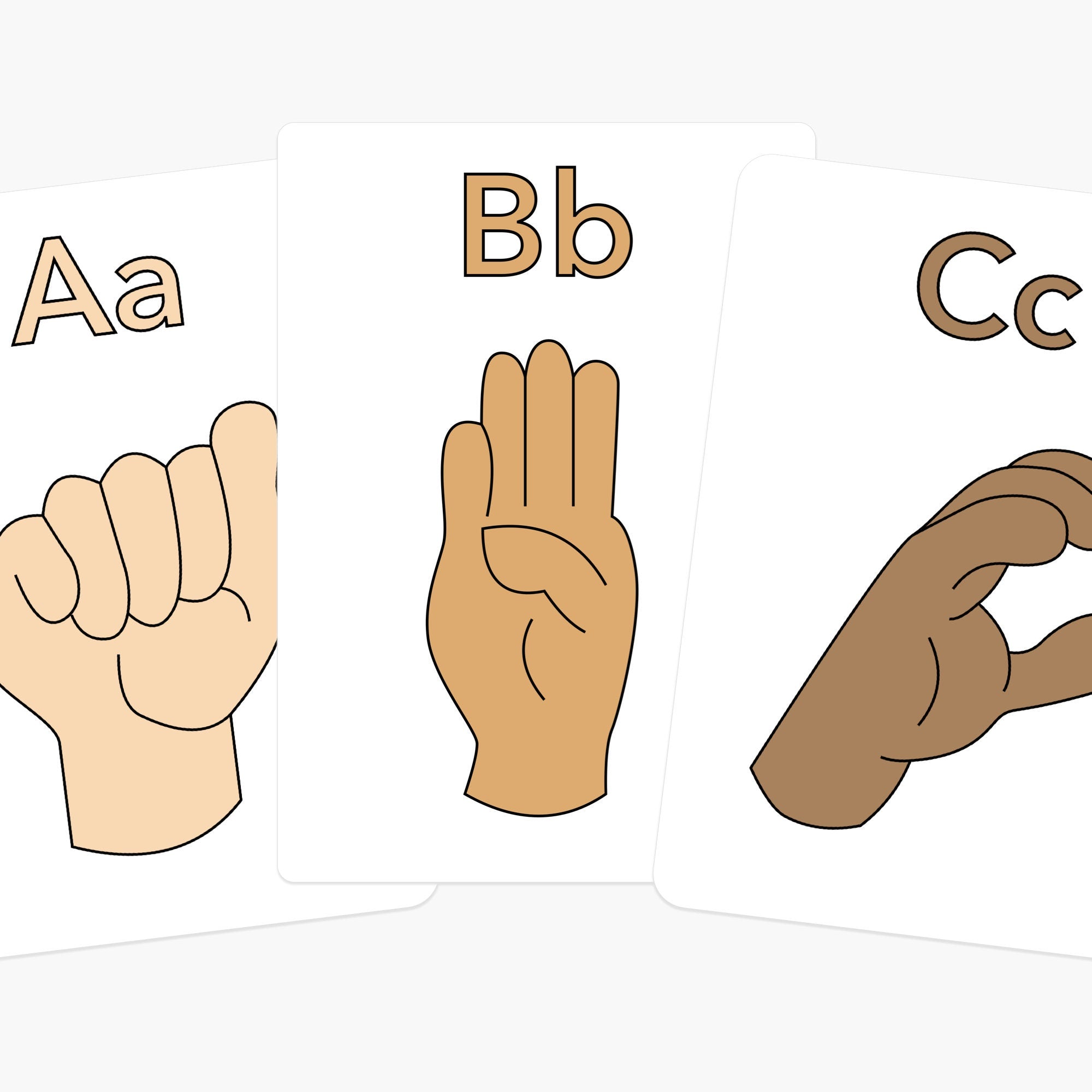 ASL Alphabet Flashcards – Learn the Alphabet Through Sign Language for Toddlers