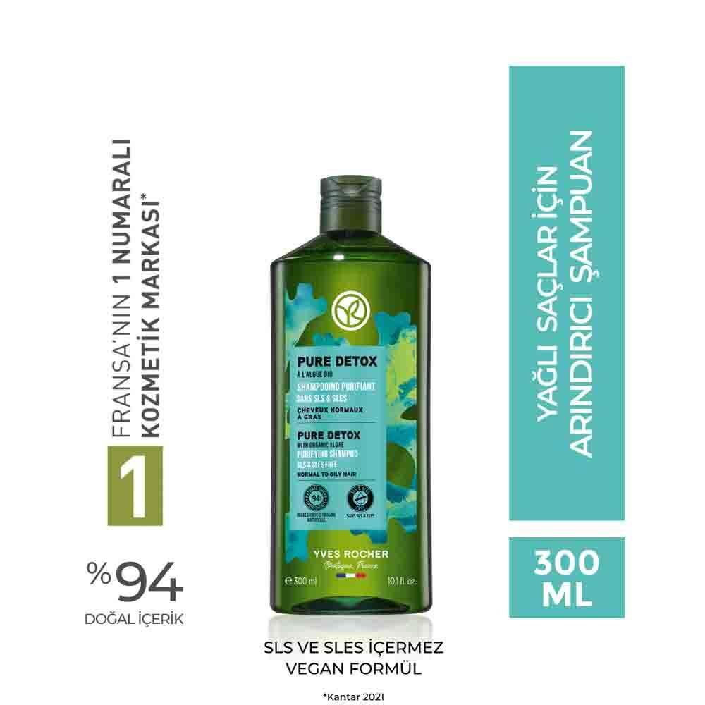 Pure Detox Purifying Shampoo for Oily Hair - Organic Seaweed, 48-Hour Cleansing Effect