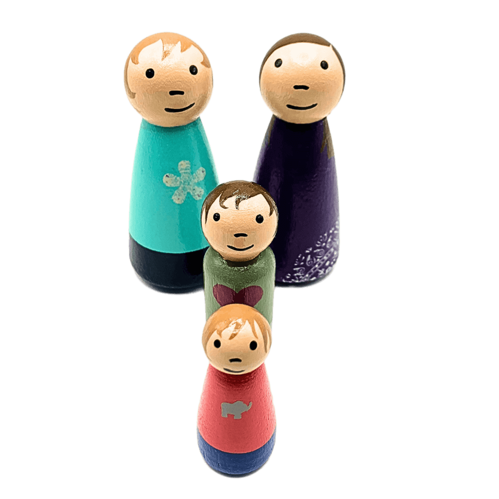 LGBTQ+ Family Wooden Doll Set - Two Moms