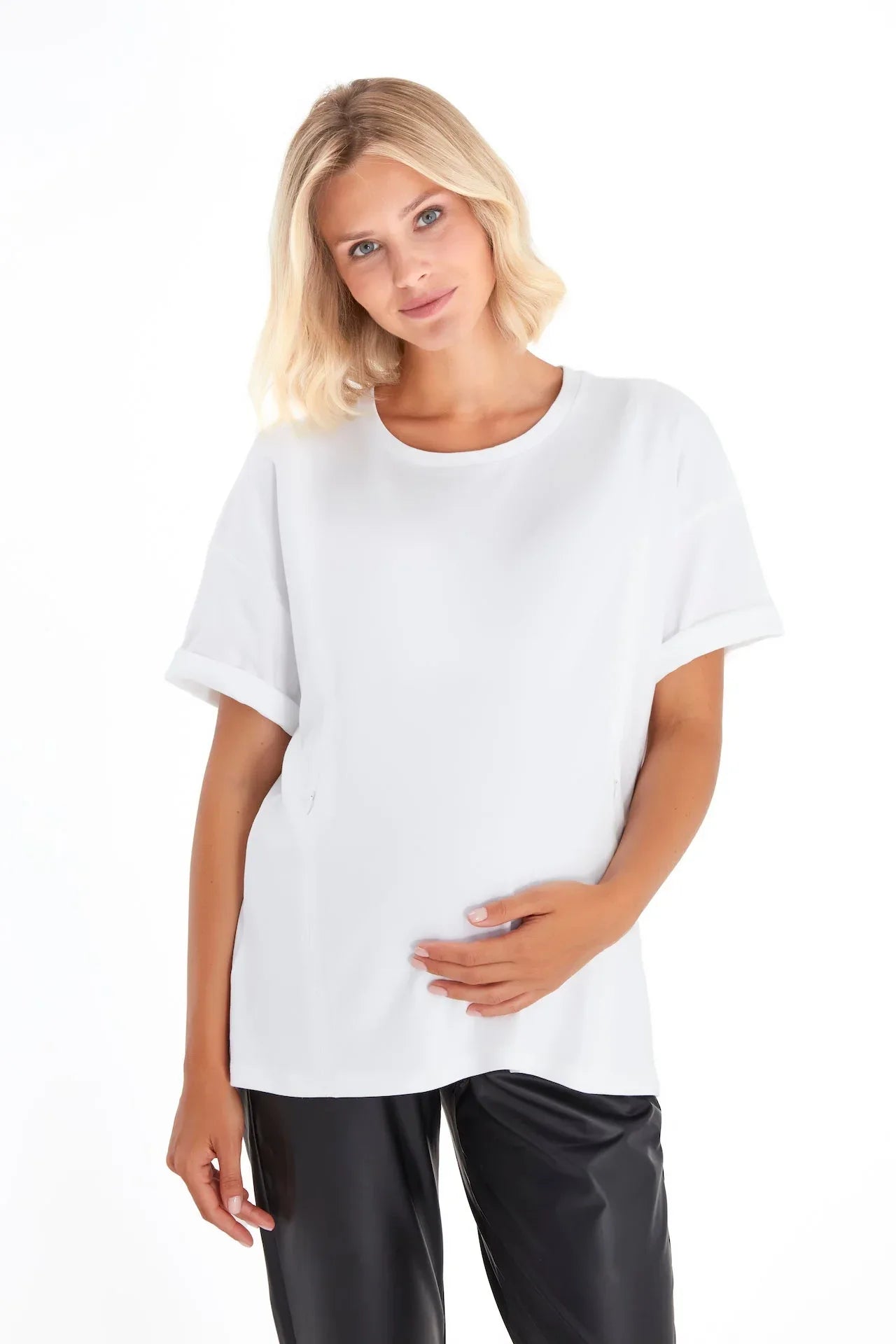 Anytime Anywhere Side Zip Maternity/Nursing T-Shirt - BIG FRENCHIES