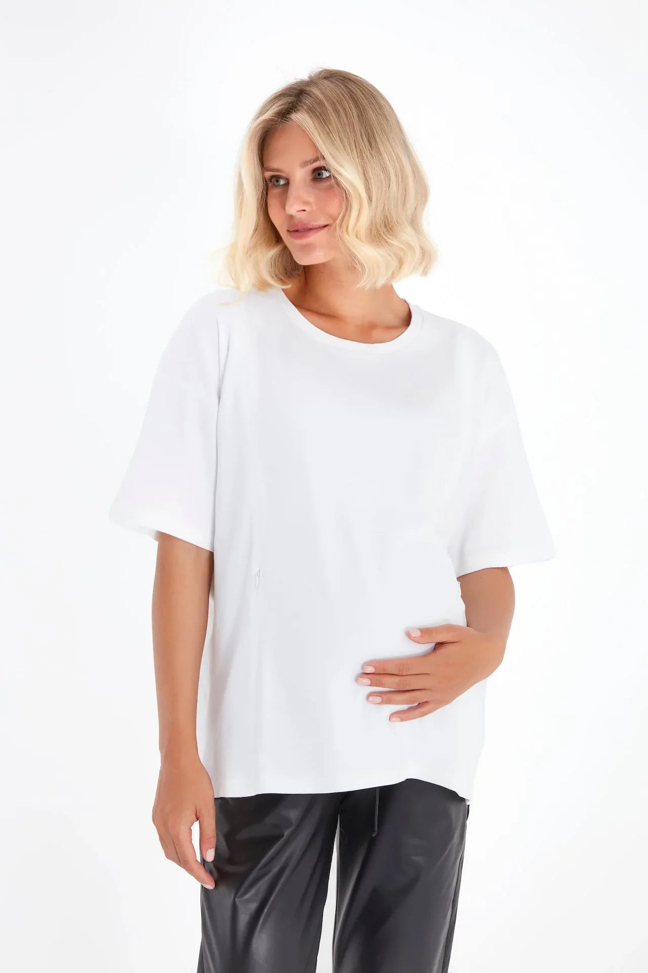 Anytime Anywhere Side Zip Maternity/Nursing T-Shirt - BIG FRENCHIES