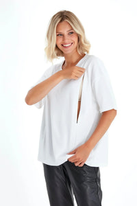 Anytime Anywhere Side Zip Maternity/Nursing T-Shirt - BIG FRENCHIES