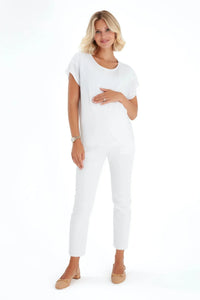 Graceful Non-Denim Foldover Waistband Maternity Pants - BIG FRENCHIES