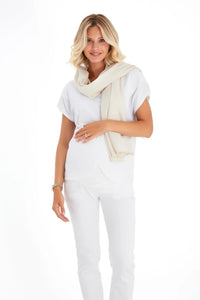 Graceful Non-Denim Foldover Waistband Maternity Pants - BIG FRENCHIES