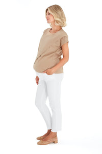 Graceful Non-Denim Foldover Waistband Maternity Pants - BIG FRENCHIES