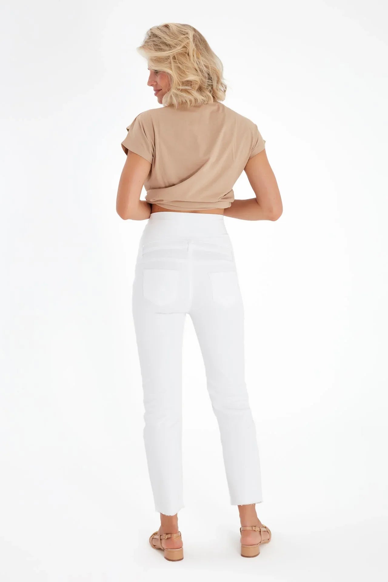 Graceful Non-Denim Foldover Waistband Maternity Pants - BIG FRENCHIES