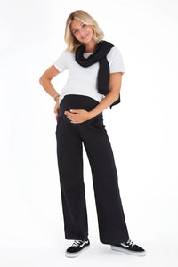Simply Cool Foldover Waistband Stretch Cotton Maternity Jogger Pants - BIG FRENCHIES