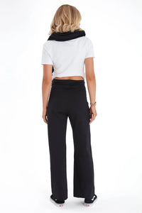 Simply Cool Foldover Waistband Stretch Cotton Maternity Jogger Pants - BIG FRENCHIES