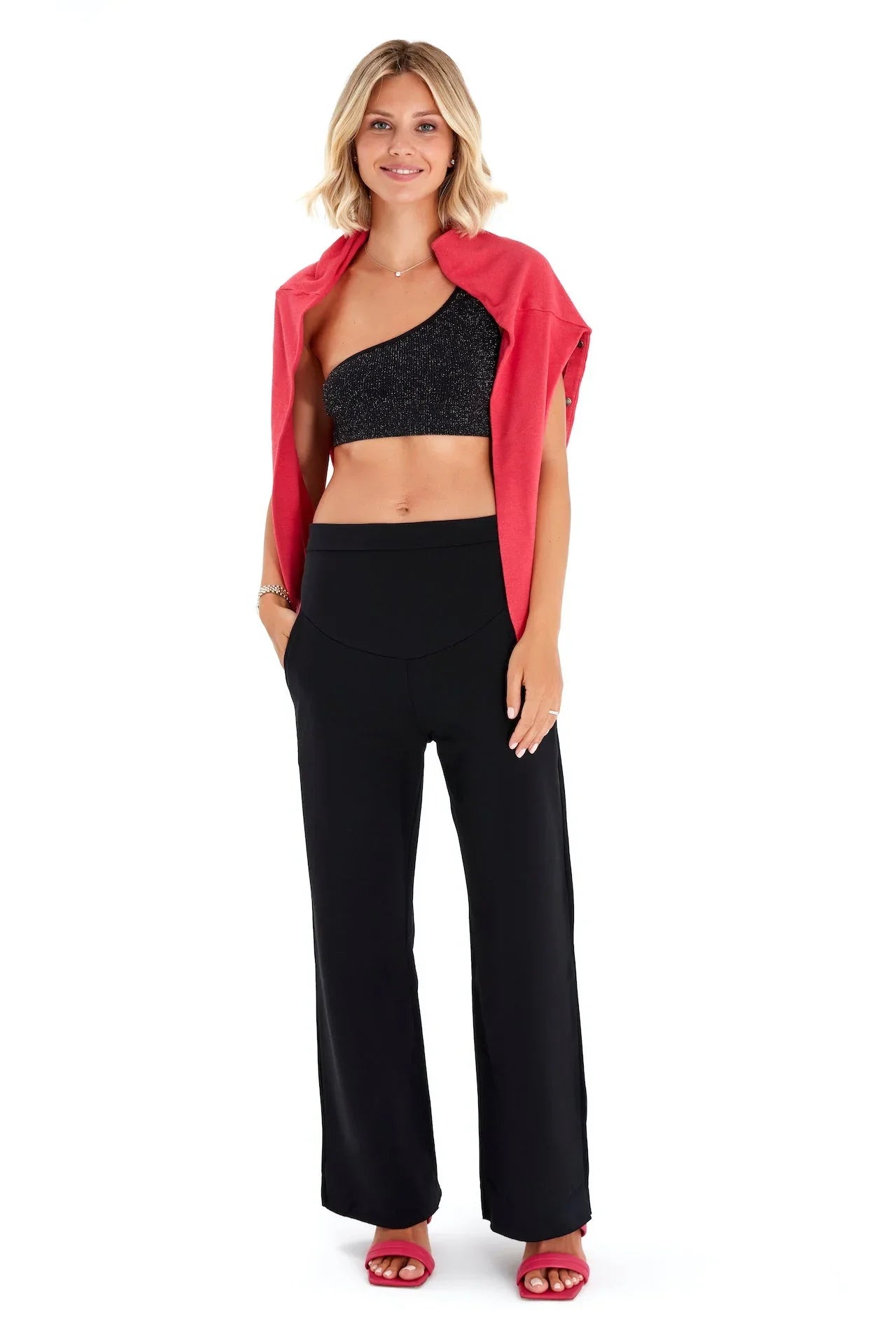 Simply Cool Foldover Waistband Stretch Cotton Maternity Jogger Pants - BIG FRENCHIES