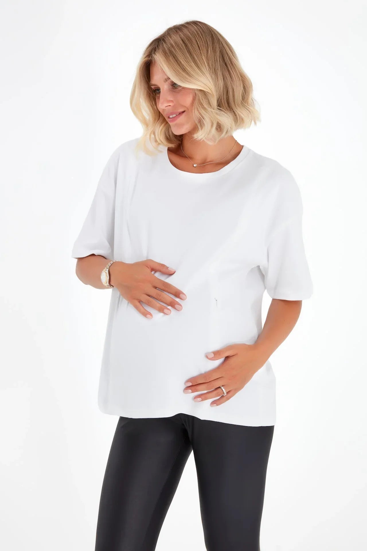 Anytime Anywhere Side Zip Maternity/Nursing T-Shirt - BIG FRENCHIES