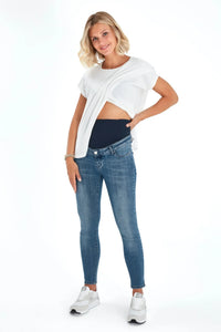 Skinny Foldover Waistband Maternity Jeans - BIG FRENCHIES