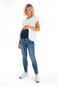 Skinny Foldover Waistband Maternity Jeans - BIG FRENCHIES