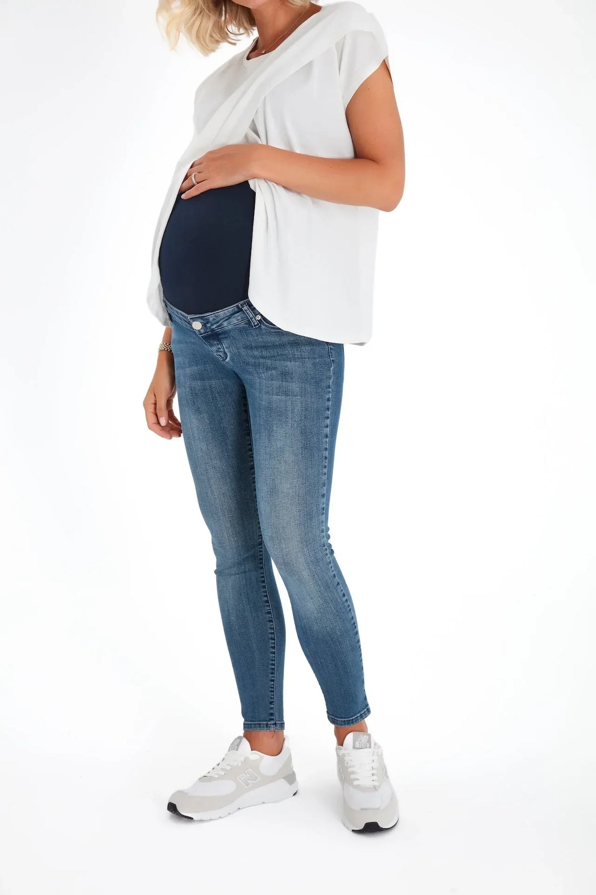 Skinny Foldover Waistband Maternity Jeans - BIG FRENCHIES