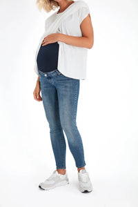Skinny Foldover Waistband Maternity Jeans - BIG FRENCHIES