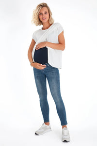 Skinny Foldover Waistband Maternity Jeans - BIG FRENCHIES