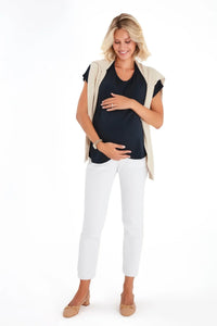 Handy Crossover Short Sleeve Cotton Maternity/Nursing Top - BIG FRENCHIES