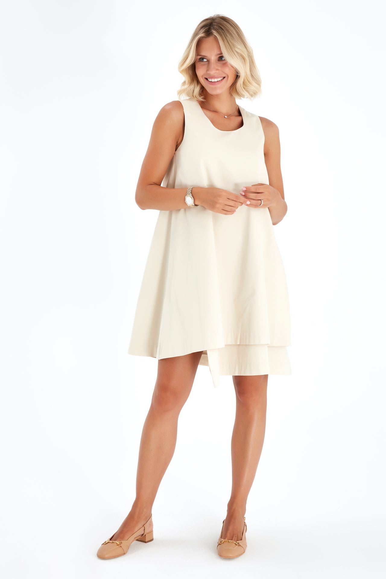 Amaze Sleeveless Cotton Maternity/Nursing Swing Dress