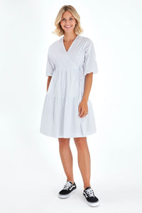 Waterfall Tie Waist A-Line Maternity/Nursing Wrap Dress