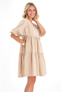 Waterfall Tie Waist A-Line Maternity/Nursing Wrap Dress