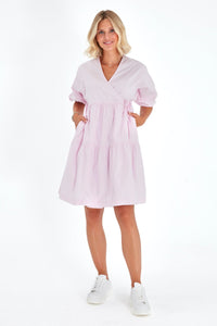 Waterfall Tie Waist A-Line Maternity/Nursing Wrap Dress
