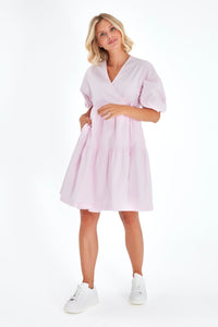 Waterfall Tie Waist A-Line Maternity/Nursing Wrap Dress