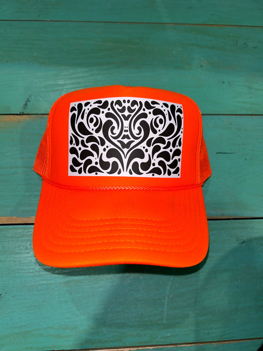 Abstract Black & White Pattern Trucker - BIG FRENCHIES