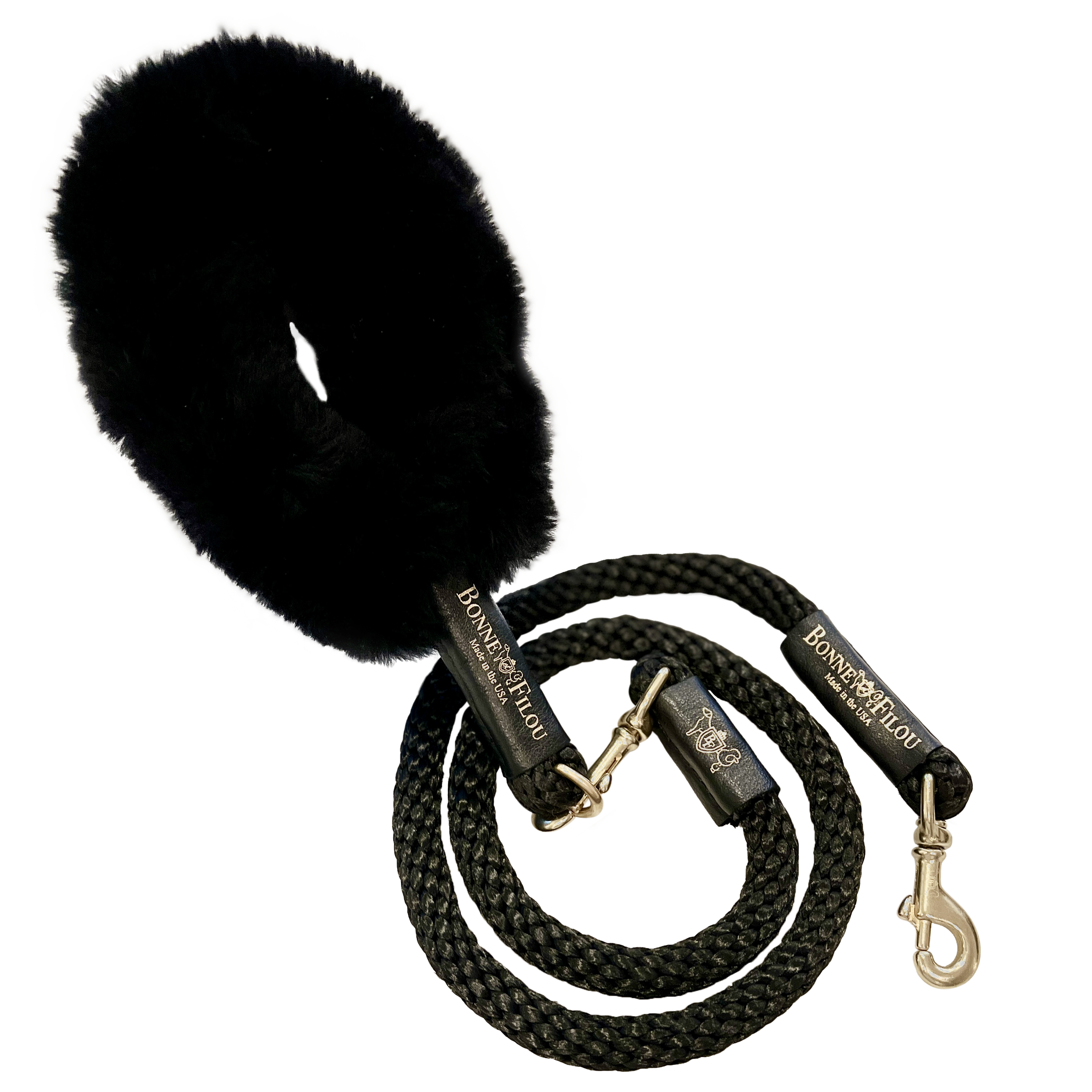 Bundle Shearling Fur Grip + Rope Leash for Dogs - BIG FRENCHIES