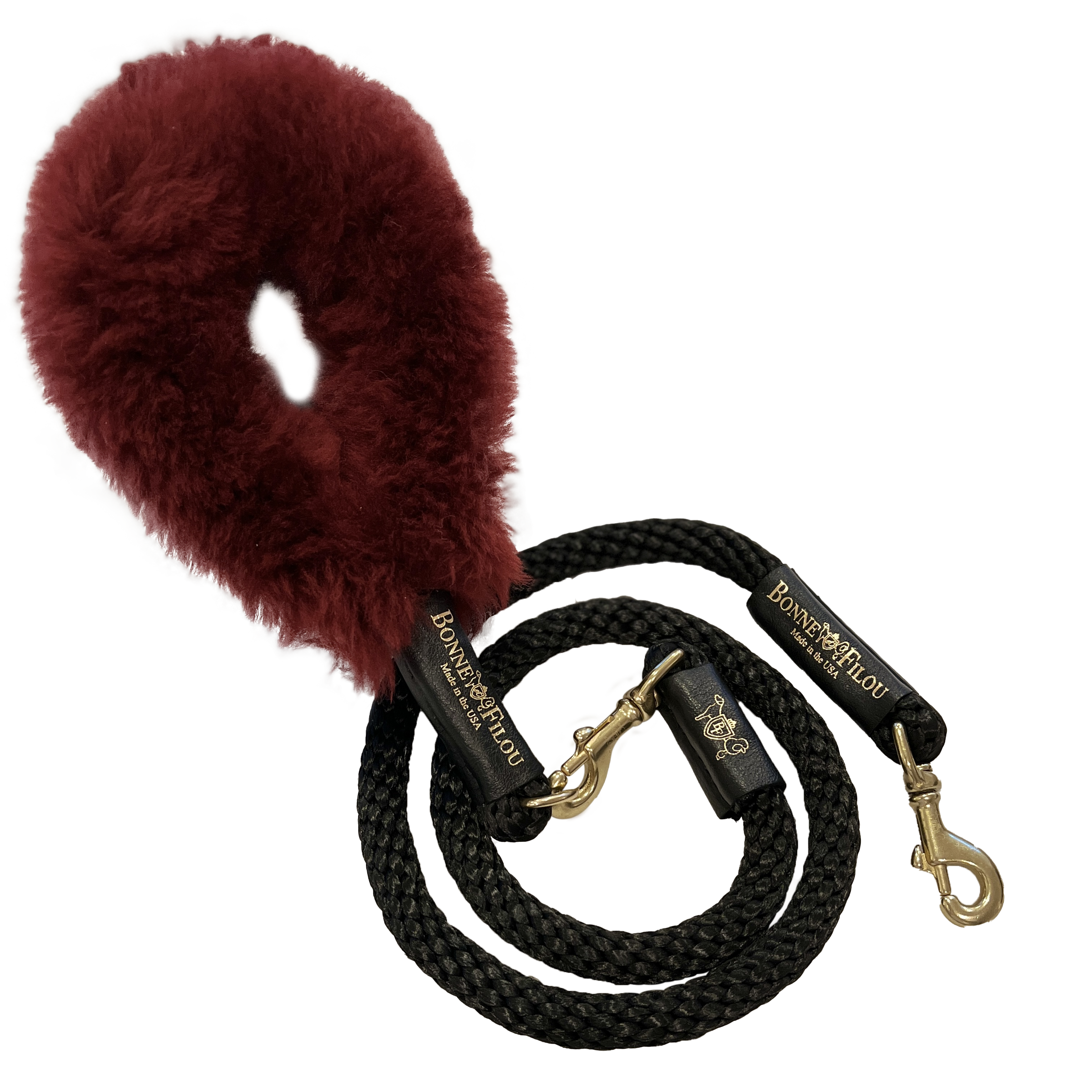 Bundle Shearling Fur Grip + Rope Leash for Dogs - BIG FRENCHIES