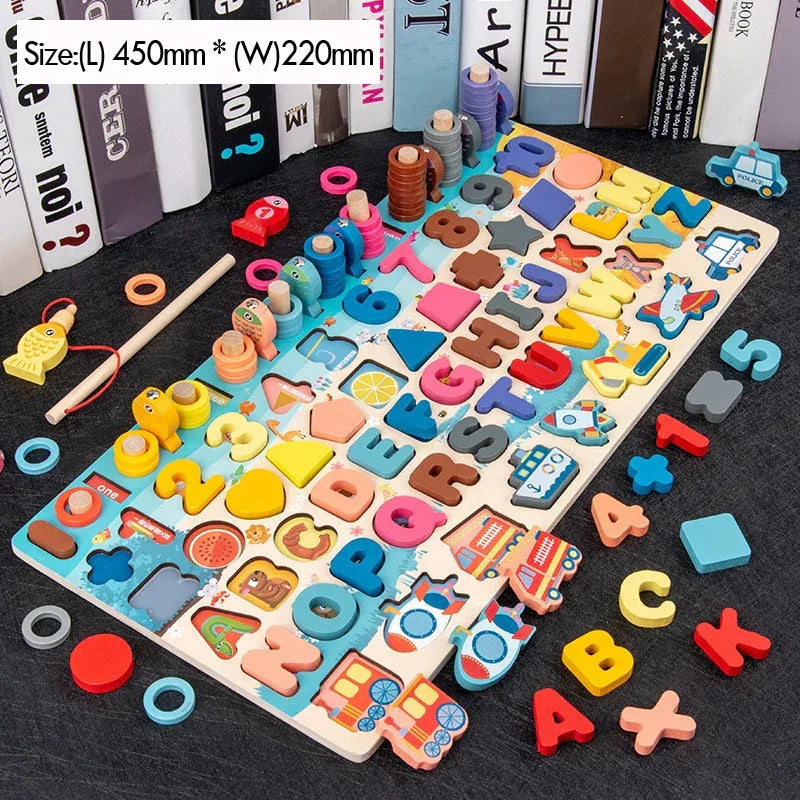 Montessori Math Toys for Toddlers – Wooden Counting & Fishing Game - BIG FRENCHIES